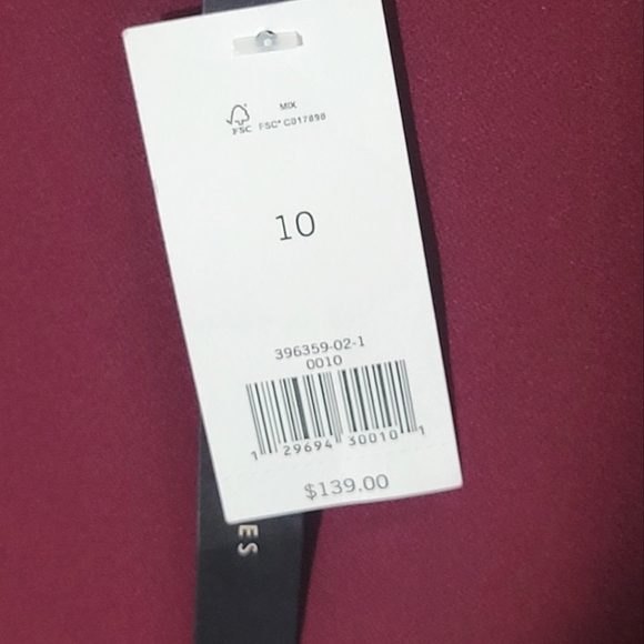 NWT BANANA REPUBLIC Wine Pleated Satin & Chiffon Dress - Picture 11 of 13